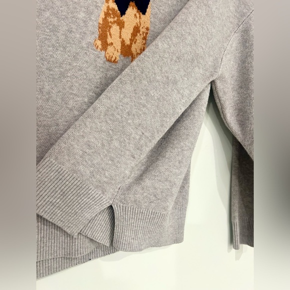 Orange Kiss Women’s Gray Sweater with Golden Puppy Dog Design Size 1X - Picture 6 of 7